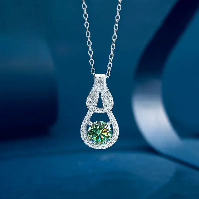 Elegant 1 Carat Moissanite Pendant Necklace – 925 Sterling Silver Luxury Jewelry for Women