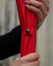 Jewel-Adorned Panther Handle Red Jacquard Umbrella