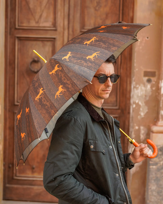 The Noble Ride – Men's Umbrella with Ostrich Leather Handle