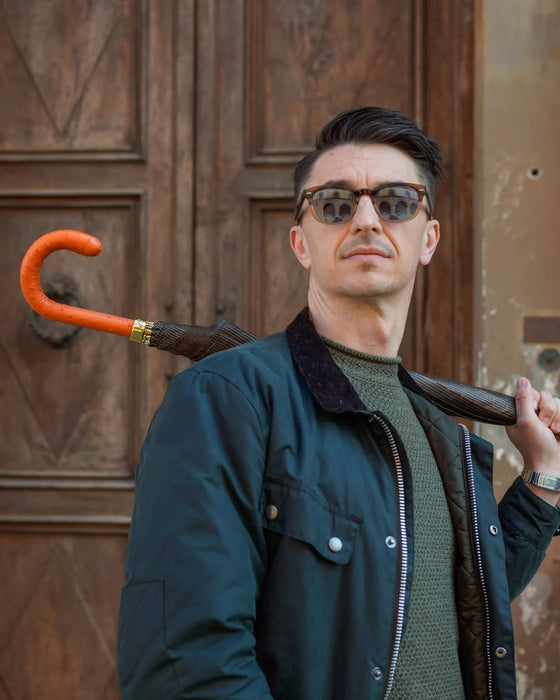 The Noble Ride – Men's Umbrella with Ostrich Leather Handle
