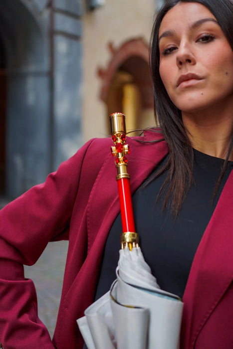 The Royal Rose – Luxury Women's Umbrella with 24K Gold Handle