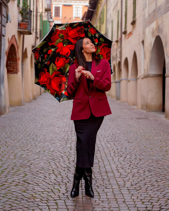 The Royal Rose – Luxury Women's Umbrella with 24K Gold Handle