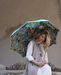 Fantastic Acquamarine Umbrella with Unique Handle
