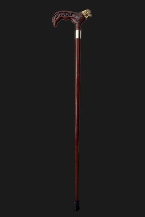 Artisan Skull-Handled Walking Stick Carved Wooden Cane for Men