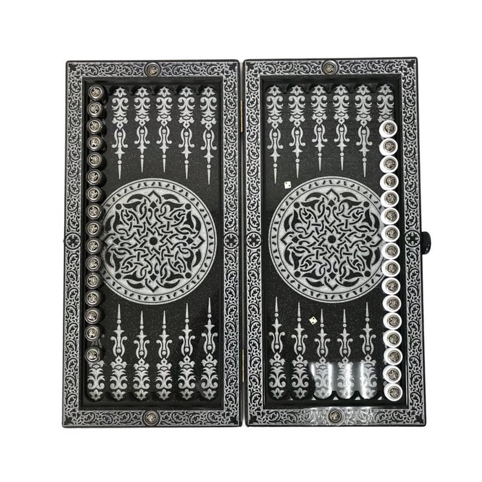 Exclusive black acrylic stone backgammon edition