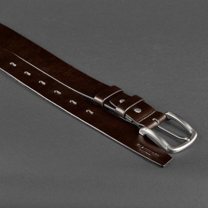 Handmade Brown Leather Men's Belt for Jeans High Quality