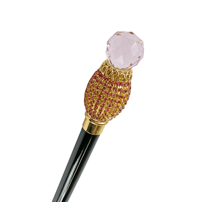 Luxury Design Walking Stick with Rose Crystal Sphere