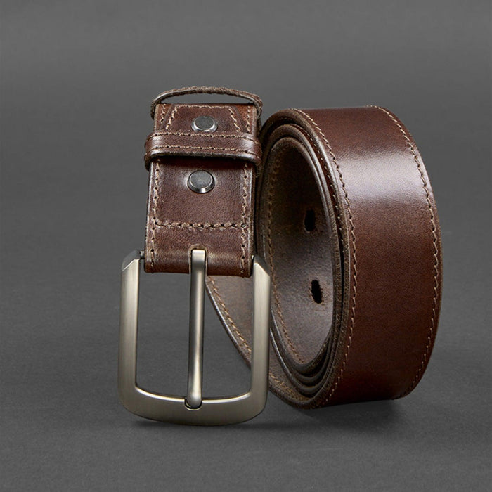 High Quality Handmade Leather Belt with Contrast Thread