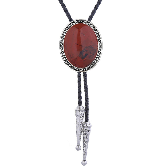 Red Pottery Bolwow Tie Women Neck Tie Necklace Bolo