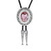 Light Pink Stone Tie Rhinestone Bolo Necklace Glass Stone Bolo