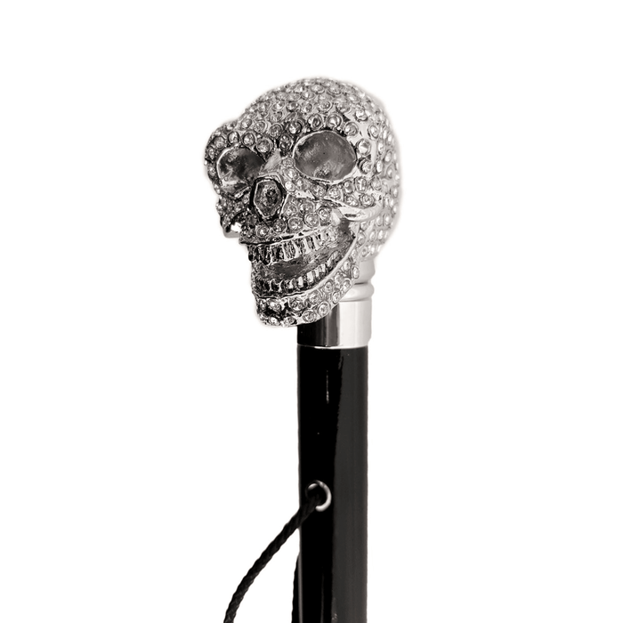 Swarovski Crystal-Encrusted Lux Silver Skull Shoehorn