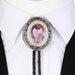 Light Pink Stone Tie Rhinestone Bolo Necklace Glass Stone Bolo