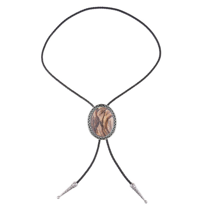 Sand Art Bolo Tie Formal Bootlace Tie Necklace Brown