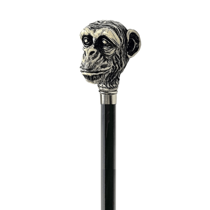 Unique Walking Stick Monkey Lacquered in an Ivory Color