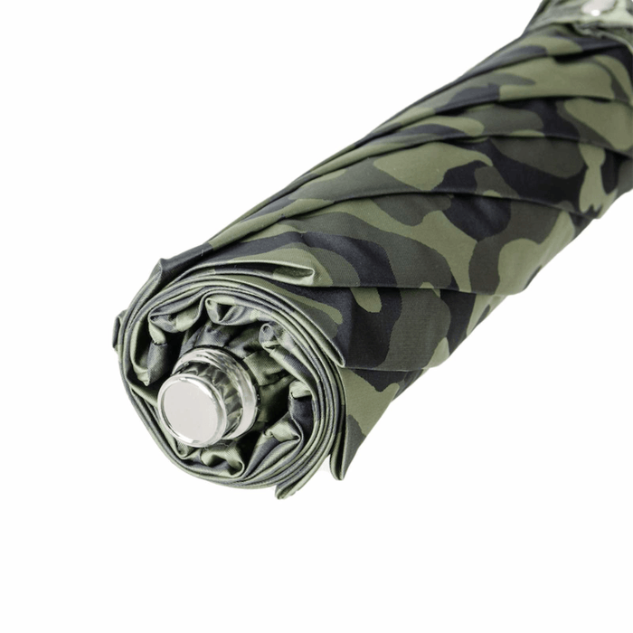 Rebel Skull Handle Camouflage Green Folding Umbrella