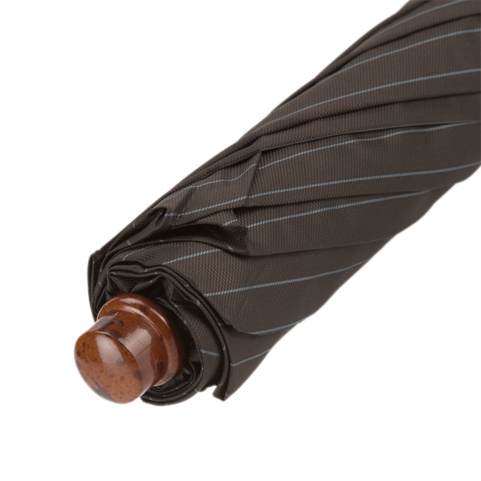 timeless brown striped compact umbrella