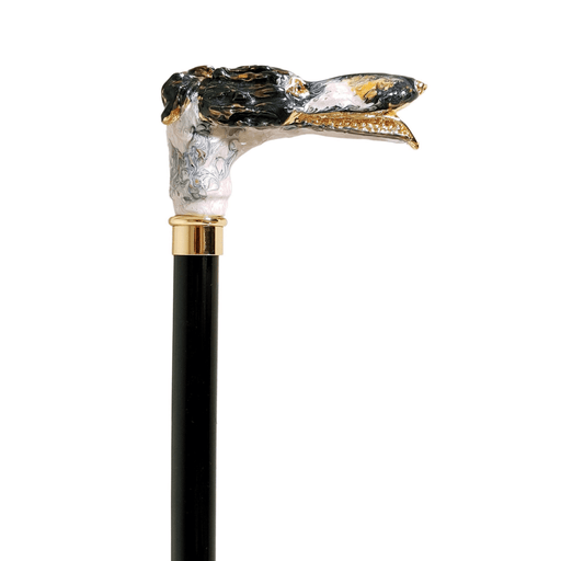 Unique Walking Stick with a Hand-Enamelled Dog's Head