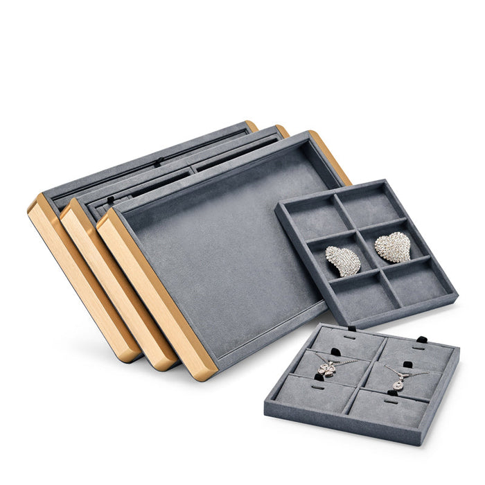Elegant gray metal jewelry tray