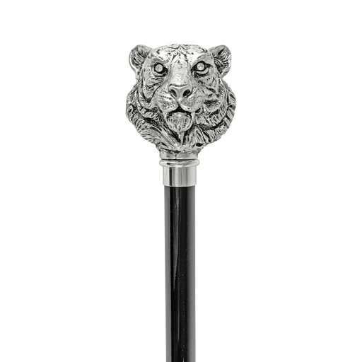 Exclusive Silverplated 925 Tiger Walking Cane