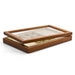 Stylish wood jewelry display tray with clear lid