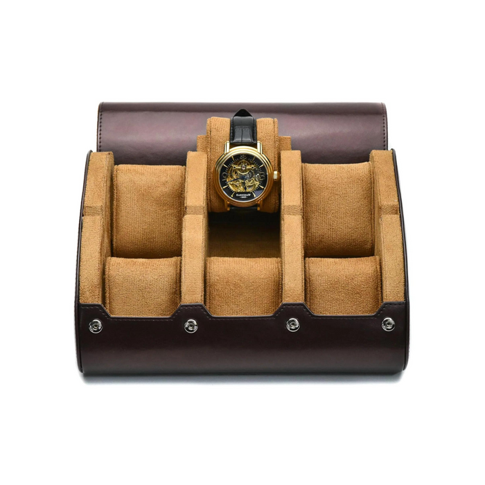 Stylish designer leather watch case for travel