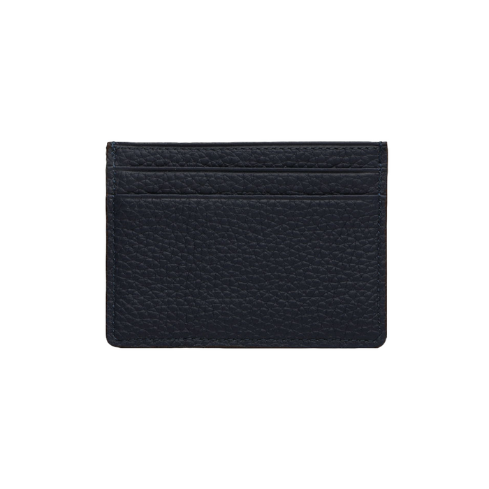 Elegant Navy Minimalist Leather Card Holder