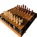Handcrafted wooden chess and checkers set