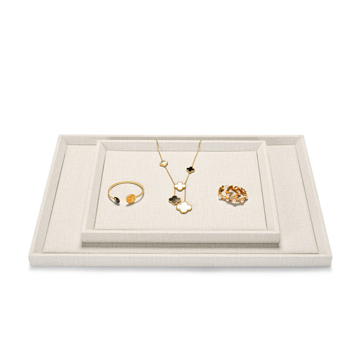 Beige display tray for jewelry