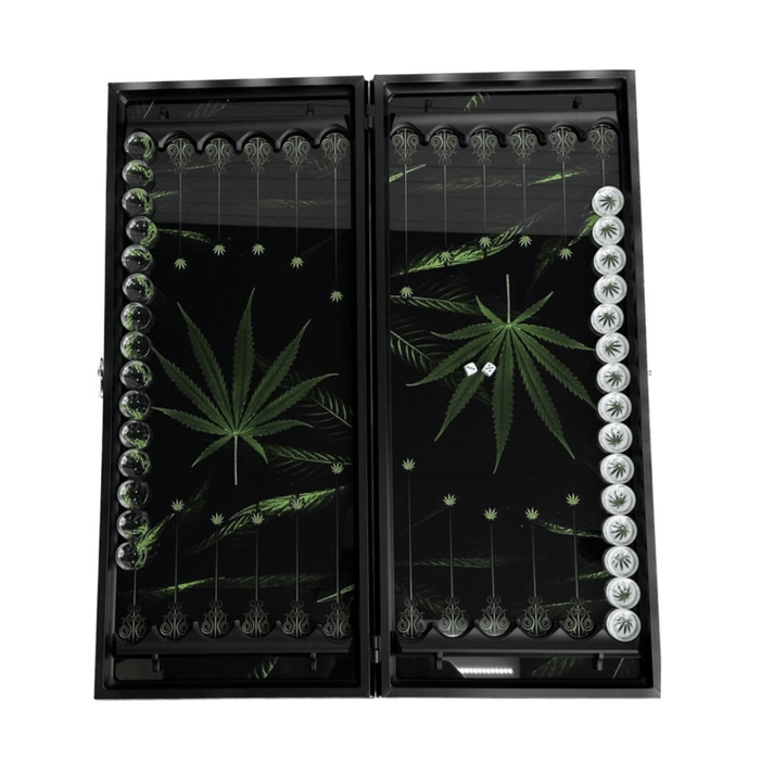 Clear acrylic backgammon set