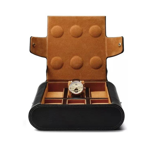 Designer large leather travel watch case