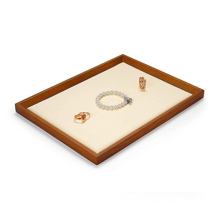 Cream white flat jewelry display tray