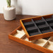 Stackable jewelry storage tray with 12 grids in dark gray