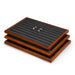 High-quality wood jewelry tray with gray microfiber