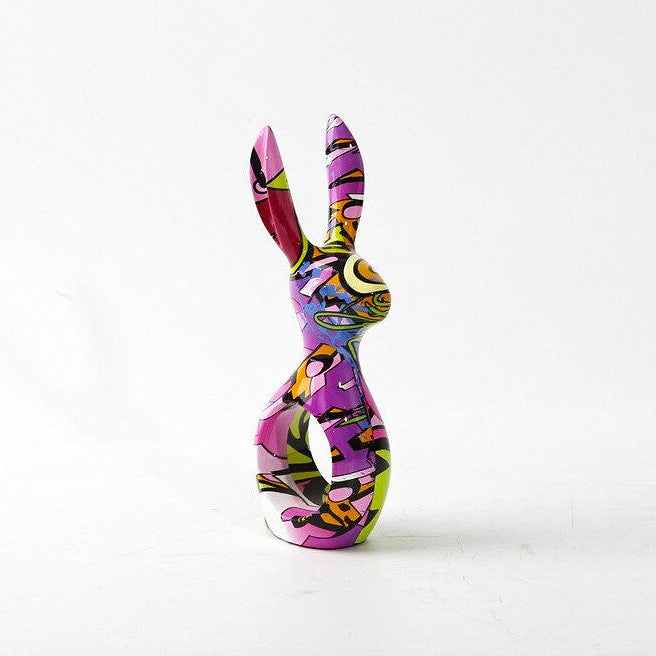 Urban Graffiti Rabbit Statue