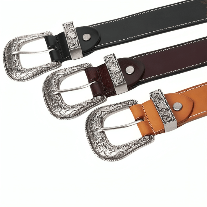 Western Engraved Leather Belt For Women, Injia Model