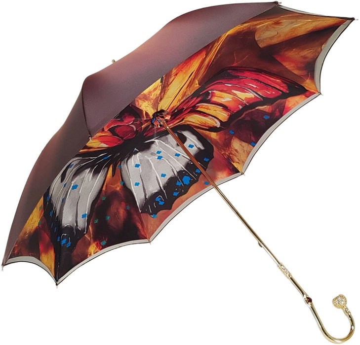 Chic designer umbrella designed in collaboration with a celebrated fashion house