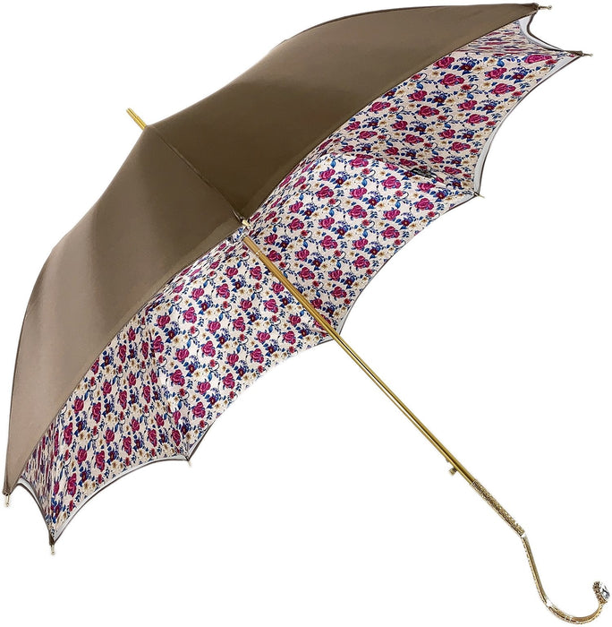 Unique Ivory Women's Umbrella with Flowered Interior