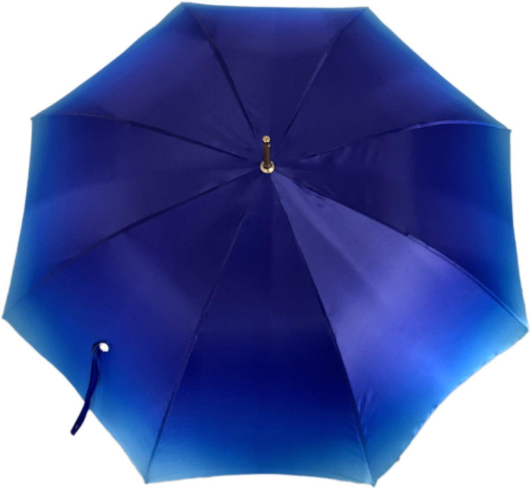 Luxury Handcrafted Blue Umbrella with Roses Interior