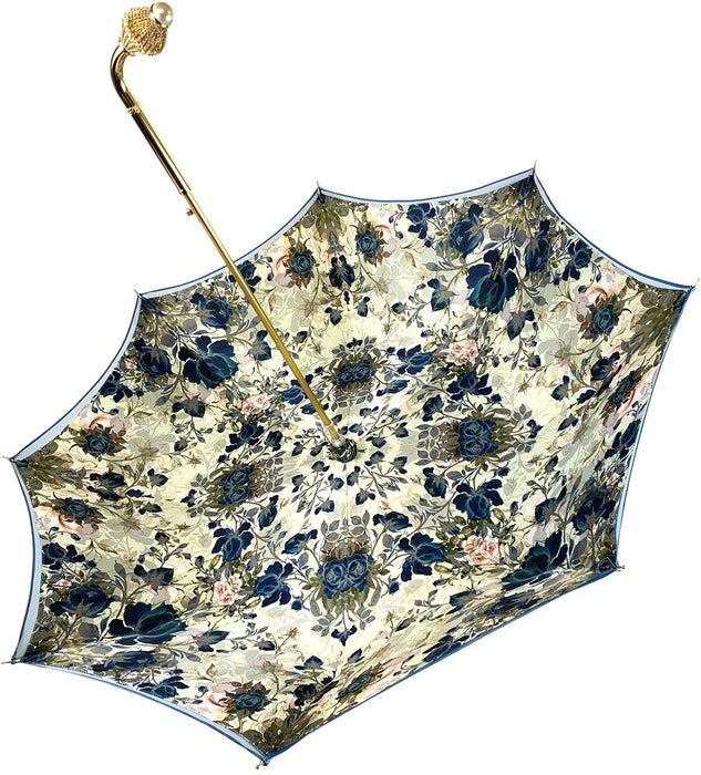 Stylish Light Blue Flowers Double Cloth Umbrella