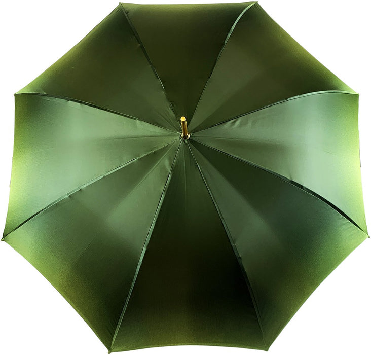 Designer umbrella with artisanal craftsmanship and hand-painted botanical motifs