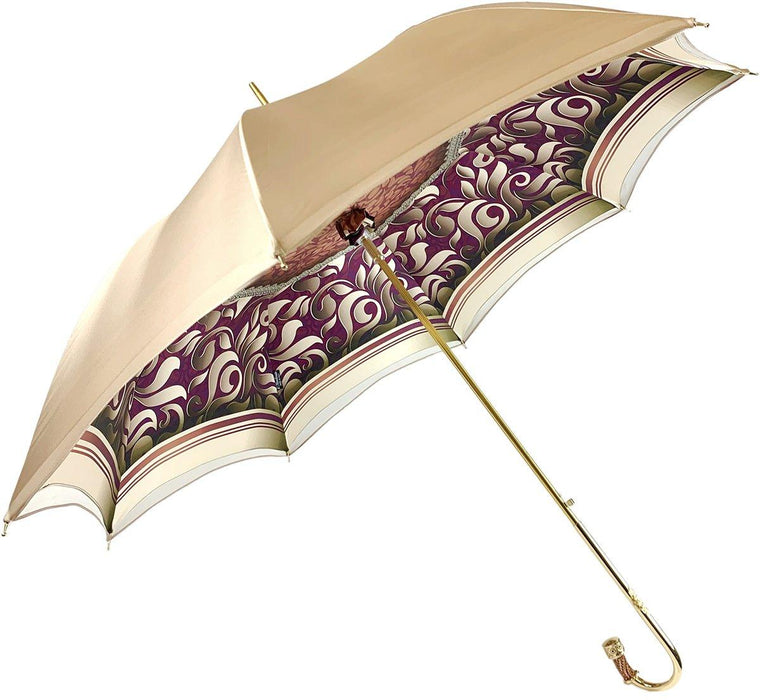 Handmade Cream Abstract Design Umbrella