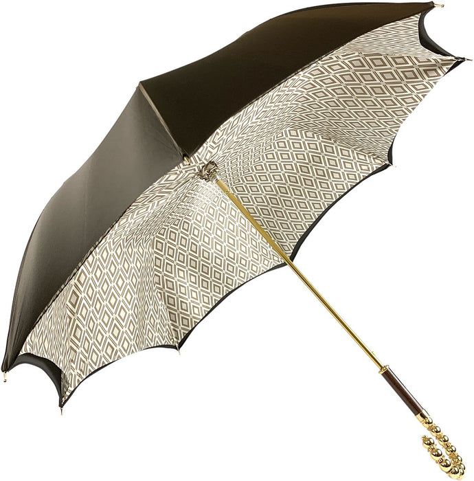 Stylish umbrella with rhombus design inside