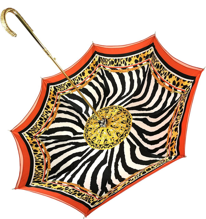 Unique Internally Leopard Print Double Cloth Umbrella