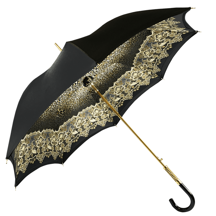 Simple and Elegant Black Umbrella with Animalier Design