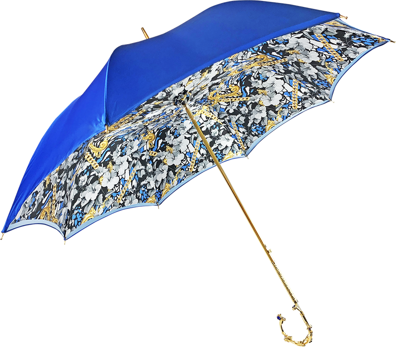 Stylish umbrella in fantastic blue color