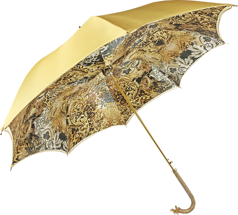 Luxurious umbrella in stunning golden hue
