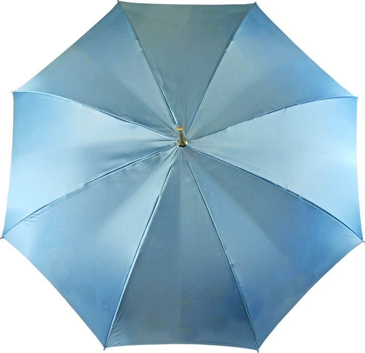 Stylish designer umbrella with a minimalist aesthetic and sleek metal hardware