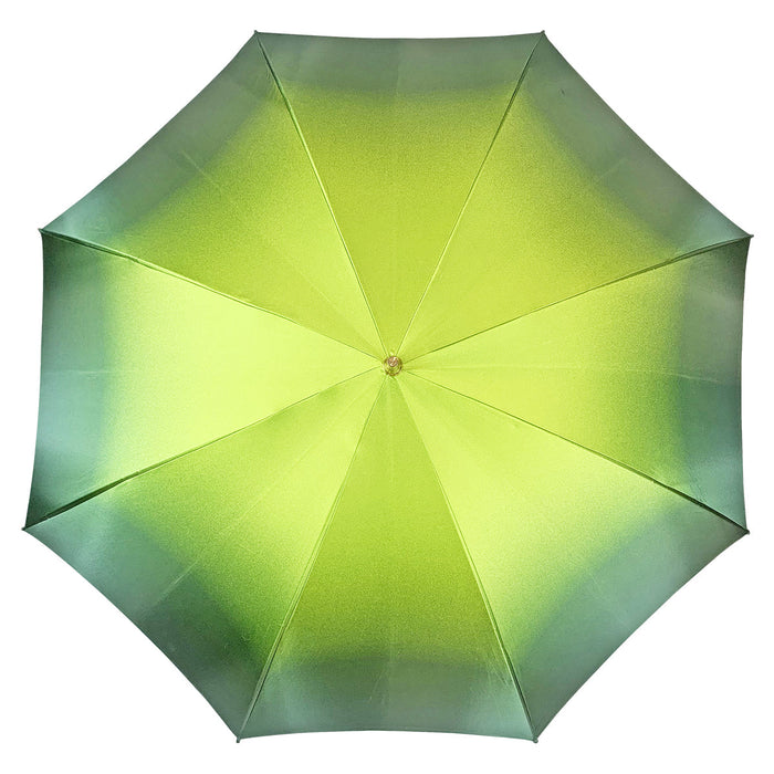 Bohemian designer umbrella with free-spirited tie-dye prints and boho-chic fringe trim