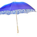 Fashionable rain protection with soft blue canopy