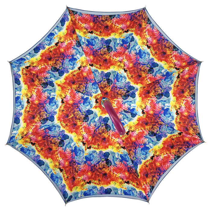 Handcrafted Umbrella in Multicolor Satin Fabric